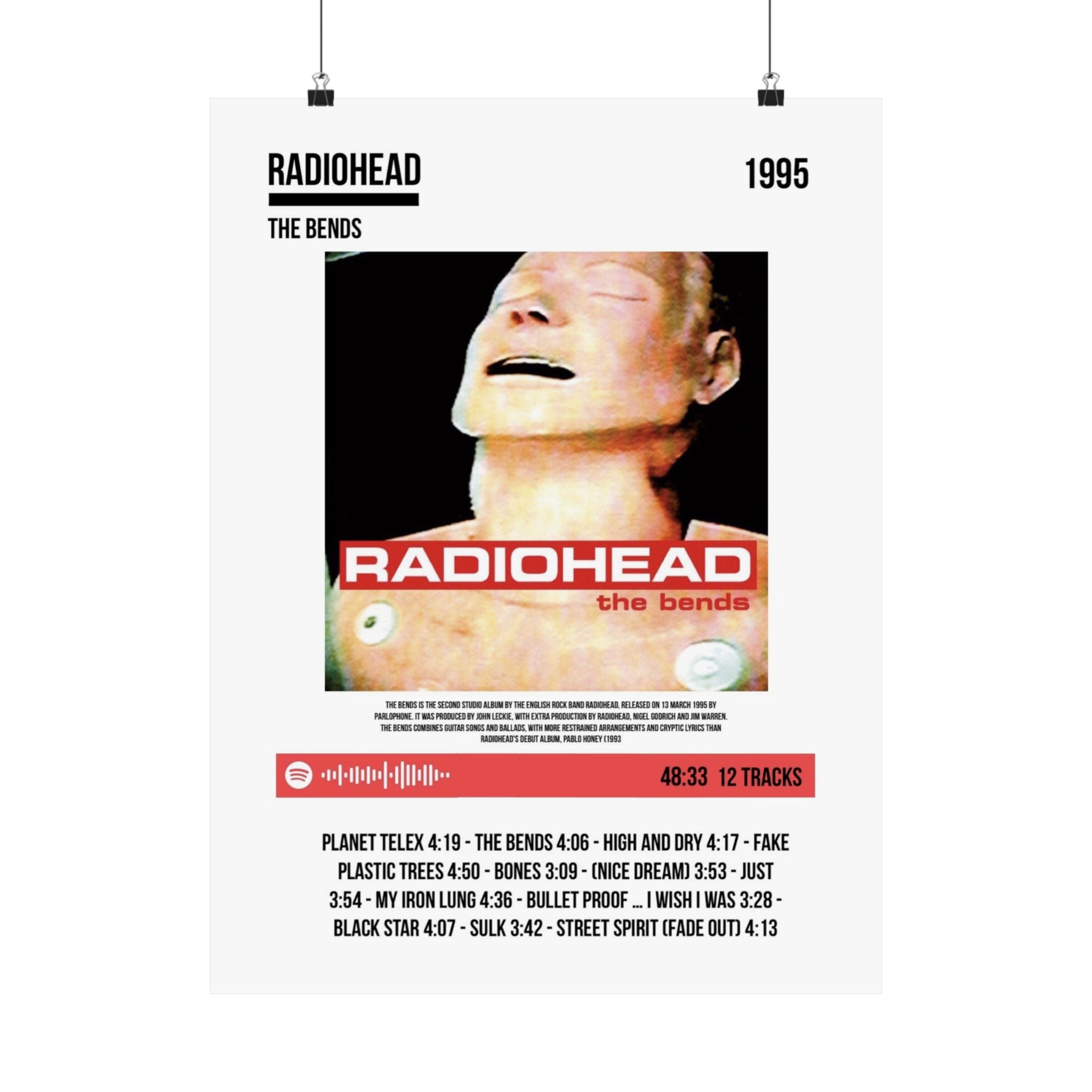 Radiohead The Bends Poster (Matte)