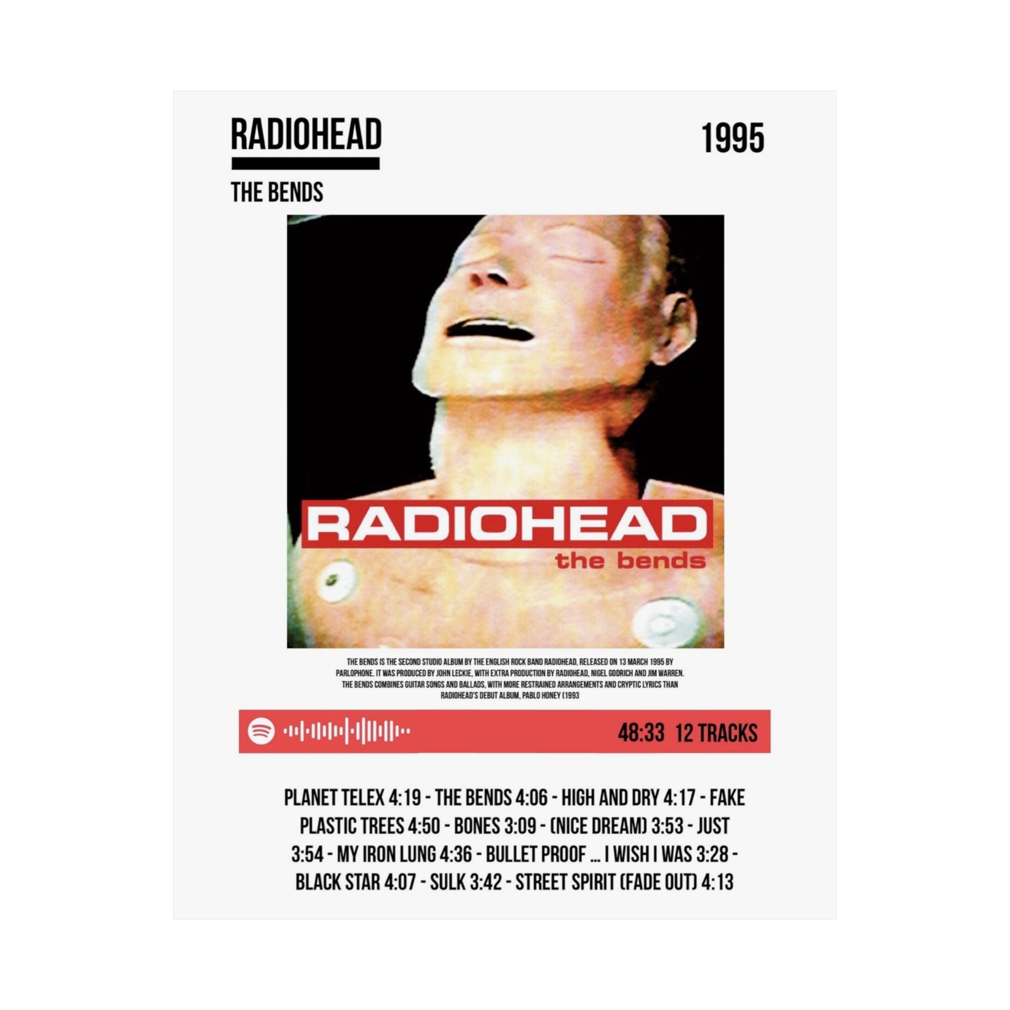 Radiohead The Bends Poster (Matte)